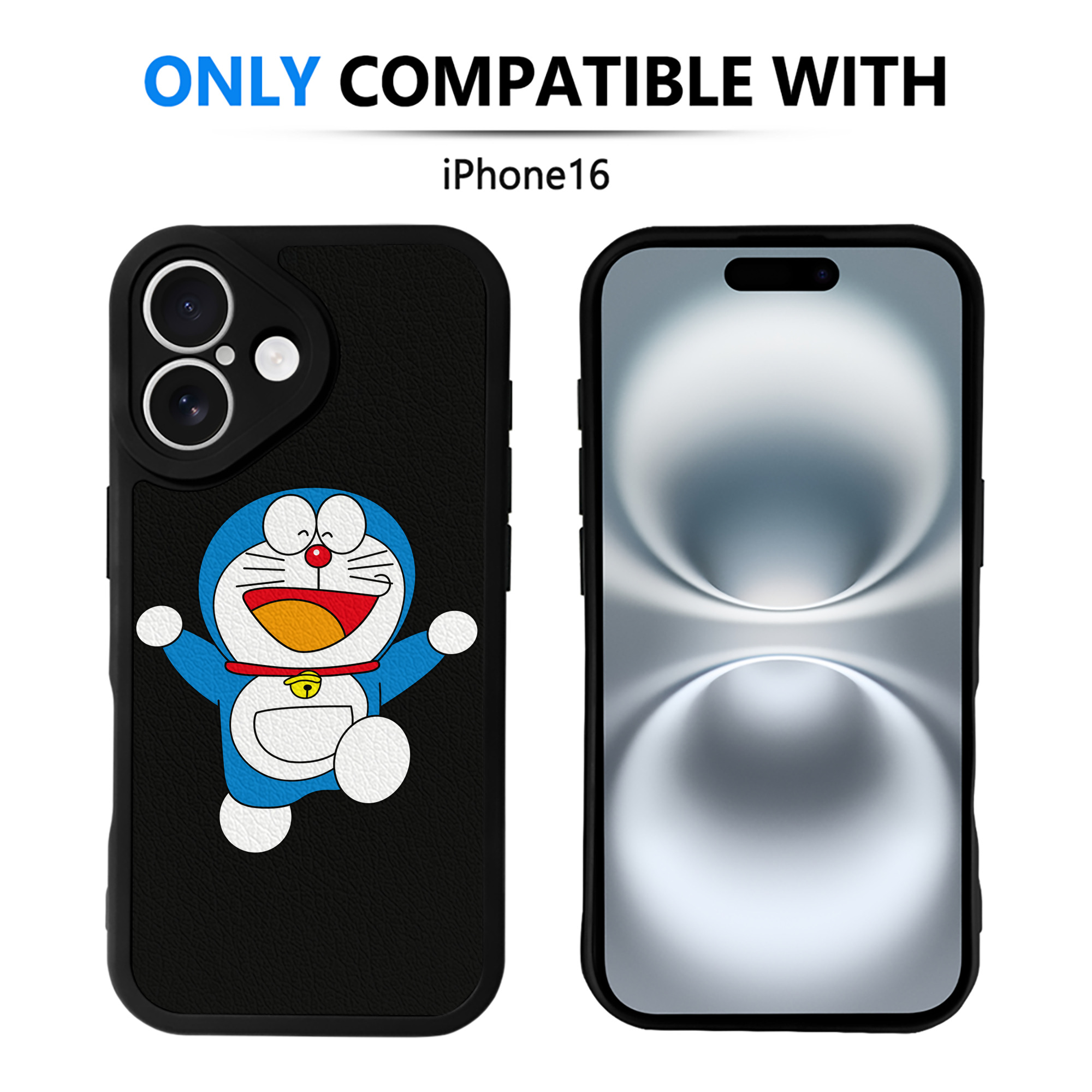 （画像用） ドラえもん Doraemon 【iPhone 16シリーズ対応】シリコンスマホケース（レザー調） 材質：シリコン